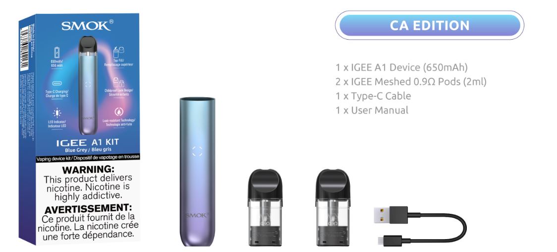smok igee pods A1 Pod Kit – Vapester Smoke Shop – Vancouver Acc Tier Price White Gummy Ice Geek Colour:Frost Mint