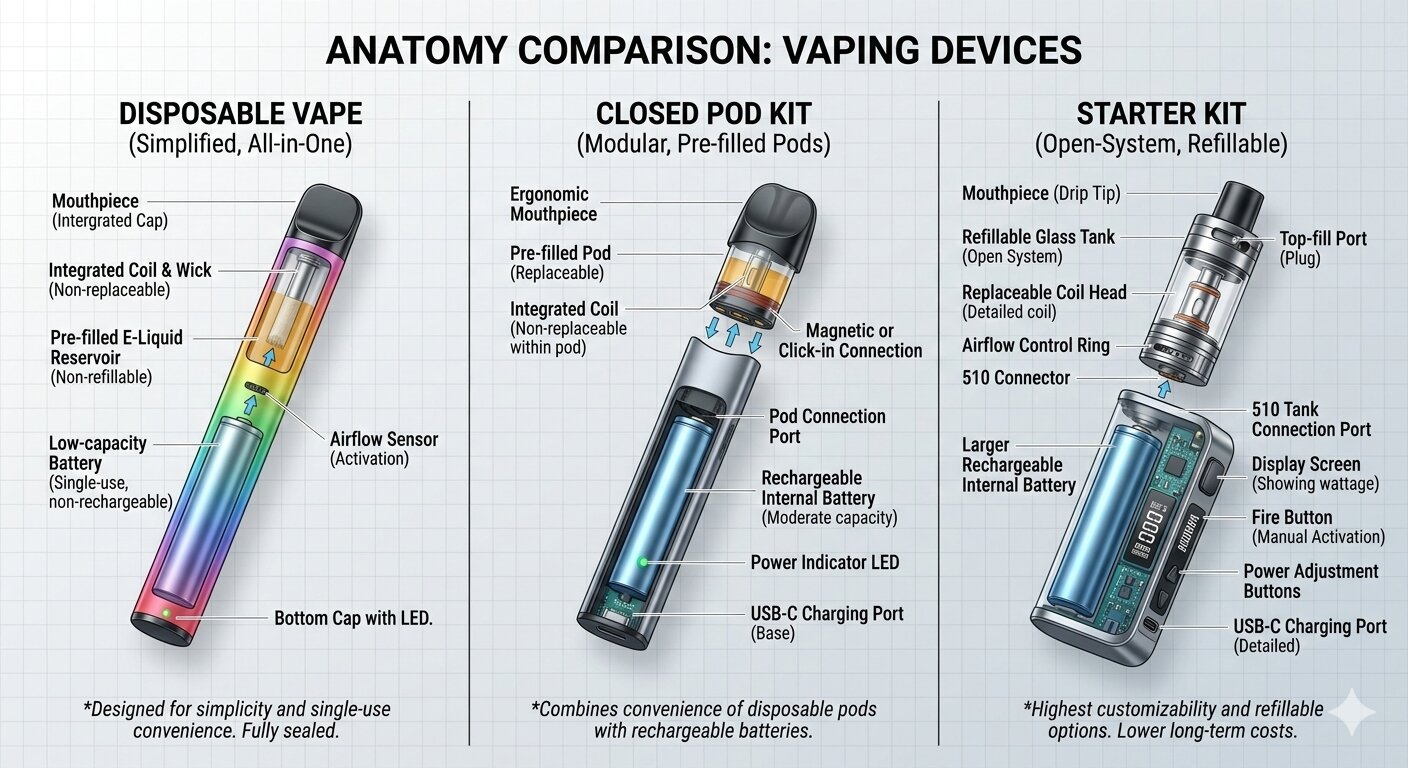 anatomy-of-disposable-vape-closed-pod-kit-starter-kits
